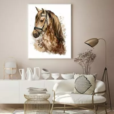 Horse Portrait Watercolor Paint Print Premium Poster High Quality Choose Sizes • $24.07