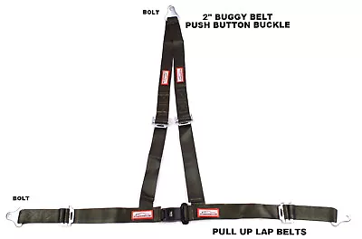 Buggy Off Road Bolt Seat Belt 3 Point V Roll Bar Mount Harness Military Green • $39.95