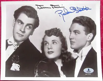 Robert Stack Deanna Durbin 2x Signed 8x10 Photo BAS Beckett Authentic Auto • $179.99