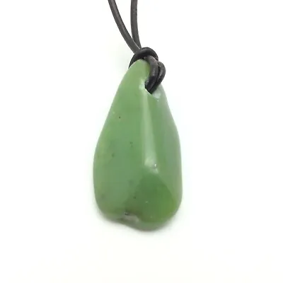 $28 • Buy Siberian Jade Pebble Pendant Green Nephrite Jade Stone Necklace Siberia #91