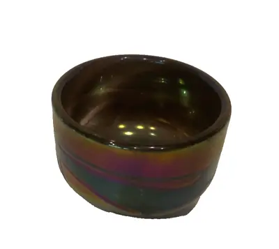 Iridescent Phoenician Malta Hand Blown Art Glass Vase SIGNED Oil Slick • $52