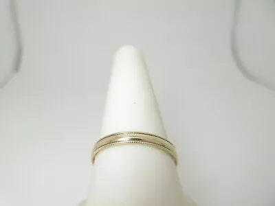 14K Wedding Band Ring Solid Gold Milgrain 3 Mm Size 10 R439 Thumb • $189