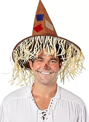 Scarecrow Costume Hat Adult Straw Patches Wizard Silly Brown Teen Oz NEW • $12.45