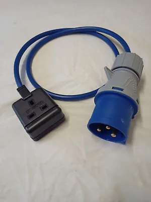 Generator 32 Amp Plug To 13 Amp 1 Gang Socket 2.5mm Cable 1m Length • £18.99