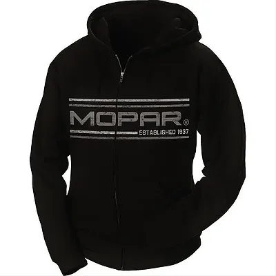 Mopar Established 1937 Adult Men's Black Zip Hooded Sweatshirt • $38.24