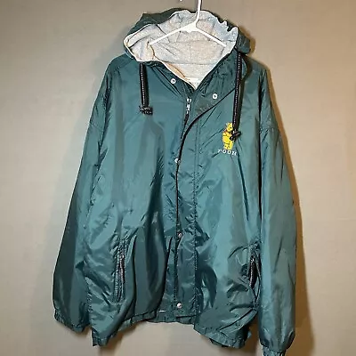 VTG The DISNEY Store Pooh Lined Windbreaker Jacket 2XL Green Unisex • $34.99