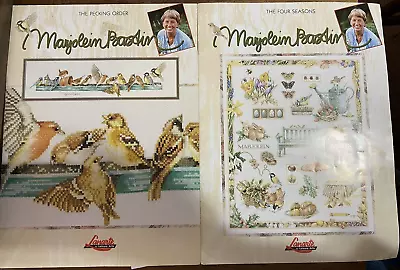 2 Marjolein Bastin Bird Counted Cross Stitch Chart Leaflet Pecking Order Seasons • $19.99