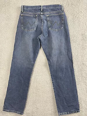 Wrangler Rugged Wear Jeans Mens 32x34 Dark Blue Relaxed Straight Fit 31000UN • $17.75