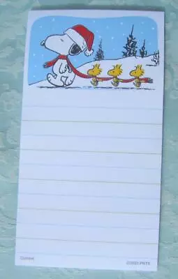 PEANUTS Snoopy Holiday Winter Fun Magnetic Shopping List Note Pad New (A20) • $5.50