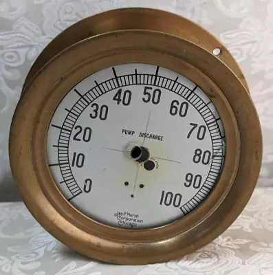 Vintage Jas. P. Marsh Chicago Pump Discharge Gauge Industrial Steampunk Decor • $30