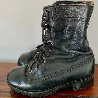 Comfortwear Black Leather Army Boots Vintage Military Mens Size 6 Australian • $70