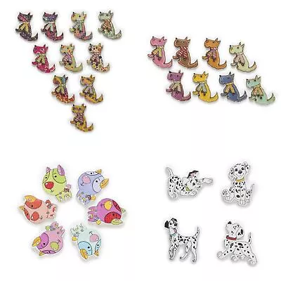 30pcs Cute Dog Wood Buttons For Sewing Scrapbooking Handmade Crafts Decor DIY • $3.59