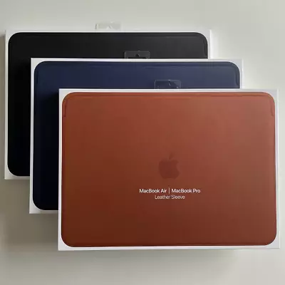 £34.95 • Buy Genuine Apple Leather Sleeve For Macbook Pro Air 12 13 15 16  Case Black Blue