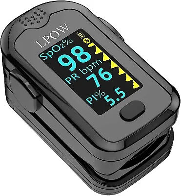 LPOW Pulse Oximeter Fingertip Blood Oxygen Saturation Monitor SP02 With Alarm • £12.99
