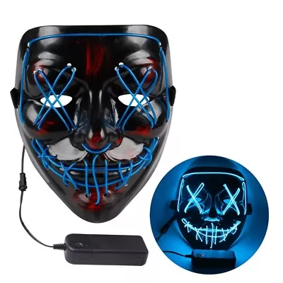 LED Light Up Luminous Full Face Mask Costume Masquerade Party Holiday Cosplay • $20.89