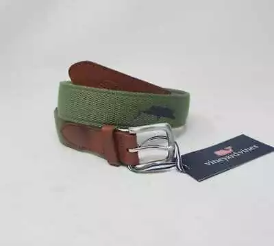 New Men's 36 40 Vineyard Vines Embroidered Icon Canvas Club Belt  Olive • $59.99