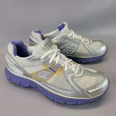 Skechers Tone Ups Women's Sz 9M Gray Purple Athletic Walking Sneaker Shoes 11751 • $31.93