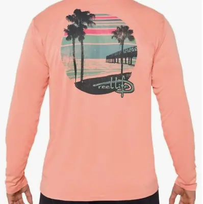 Reel Life UV Shirt Mens XXL Long Sleeve UPF 50+ Fishing SWIM SUN Rash Guard • $12.34