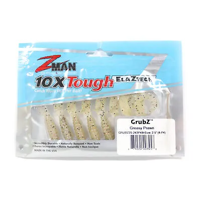 Zman Soft Lure GrubZ 2.5 Inch 8/Pack Greasy Prawn (3458) • $20.90