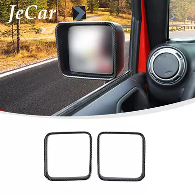 Rearview Side Mirror Rain Eyebrow Cover Trim For Jeep Wrangler JK 2007-17 Carbon • $31.89