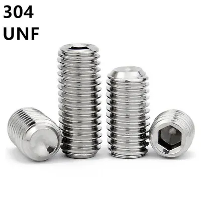 Fine Thread 304 Stainless Steel Hex Socket Set Screw Cup Point Grub Screws 10# • £8.46