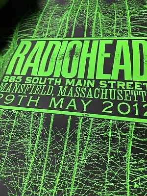 $299.99 • Buy RARE Radiohead 2012 MANSFIELD, Massachusetts Poster Only 400 Exist.