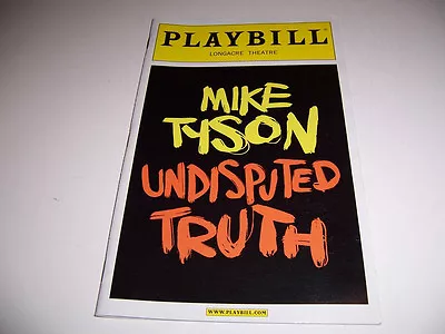 August 2012 Longacre Theatre Playbill- Mike Tyson: Undisputed Truth • $25