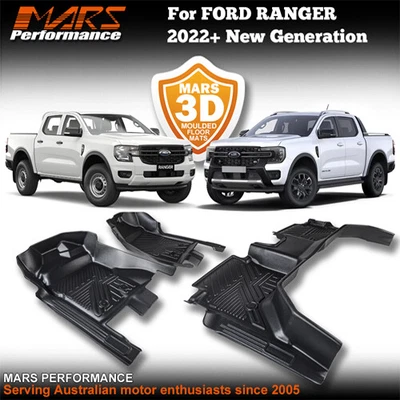 $169.99 • Buy TPE 3D Moulded Car Floor Mats Carpet For NEW GEN Ford Ranger Dual Cab 2022+