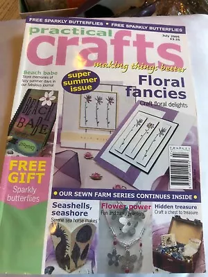 £4 • Buy PRACTICAL CRAFTS Magazine -  July.2005 ~ Parchment,Ceramic Painting,Beads,Cards
