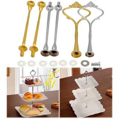 Crown 2/3 Tier Cake Cupcake Plate Stand Handle Hardware Fitting Holder • £2.38