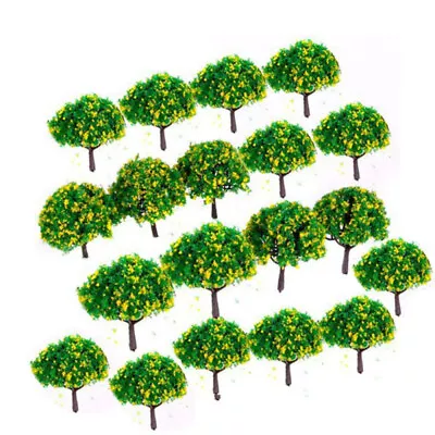 20pcs 1:100 Model Trees With Yellow Flowers For Train Scenery And Landscaping • £10.69