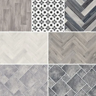 £44.99 • Buy Vinyl Flooring Lino Wood Tile Pattern Effect R10 Sheet Cheap Kitchen Bathroom 