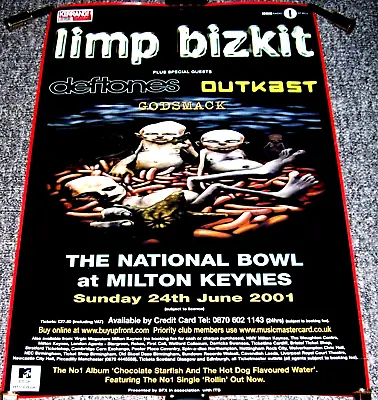 $31.21 • Buy LIMP BISKIT DEFTONES OUTKAST CONCERT POSTER MILTON KEYNES UK SUN 24th JUNE 2001