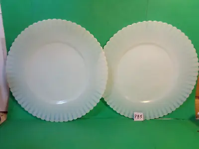 Monax White Opalescent Petalware 8  Salad Plate MacBeth Evans 2 Count (Used) • $34.99
