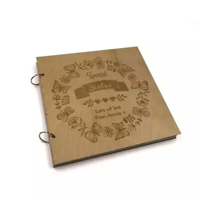 £15.99 • Buy Personalised Special Sister Engraved Large Wooden Scrapbook Photo Album LWOD-24