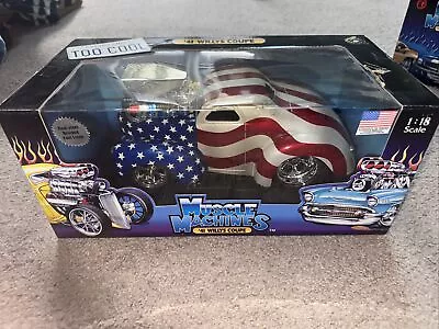 American Flag 41 Willys Coupe Gasser Pro Street Rod 1:18 Car Muscle Machines • $35