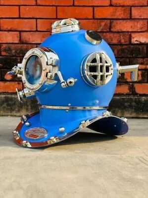 US Navy Mark V Divers Helmet Deep Diving Helmet Diving Helmet Mark V Blue • $214.48