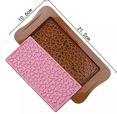 2 Pcsmini Silicone Hearts Chocolate Bar Mould Block Cake Baking Decorations • £2.99