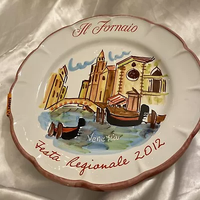 2012 IL FORNAIO FESTA REGIONALE 10  DINNER PLATE Hand Painted Venice Italy Exc • $12.21