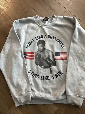 Muhammad Ali Sweater Adult Large Gray Boxing Pullover Hoodie F5 • $29.99