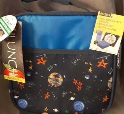 New Arctic Zone Leak Proof Insulated Lunch Bag Blue Space Planets Microban 4 Pc • $5