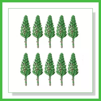 Conifer Trees Light Green  - 55mm (10pcs) - Suitable For N / OO • £4.99