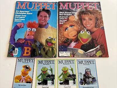 VINTAGE MUPPETS MAGAZINE LOT OLIVIA NEWTON JOHN CHRIS REEVES + Stickers 1983 • $15