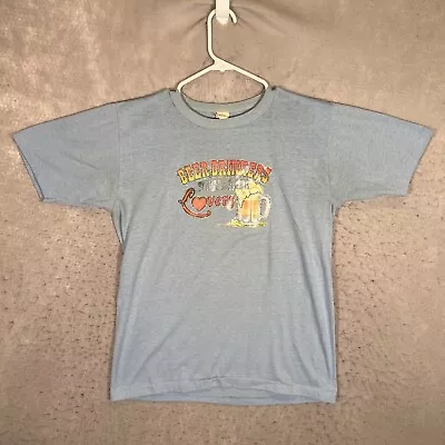 A1 Vintage 80s Beer Drinkers Make Better Lovers T Shirt Adult Large Blue Mens • $8.99