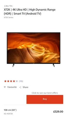 £390 • Buy Sony BRAVIA X72K 43 Inch TV -KD-43X72K: 4K UHD LED - Smart TV - New & Unopened