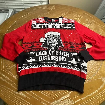 $24.99 • Buy Star Wars Merchandise Darth Vader Ugly Christmas Sweater Men’s Size XL Fett 🔥