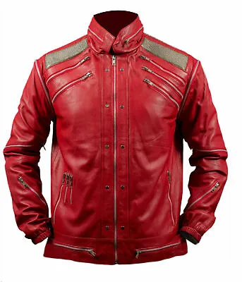 Michael Jackson Beat It  MJ Beat It  Real Leather Jacket With Real Metal Mesh • $61.99