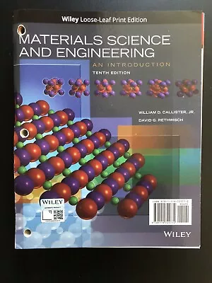 Materials Science And Engineering: - Loose Leaf By Callister Jr. William - Good • $80