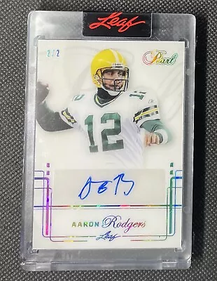 2021-22 Leaf Pearl AARON RODGERS 2/2 AUTOGRAPH SUPER SHORT!  AUTO (‘eBay 1/1’) • $297.49