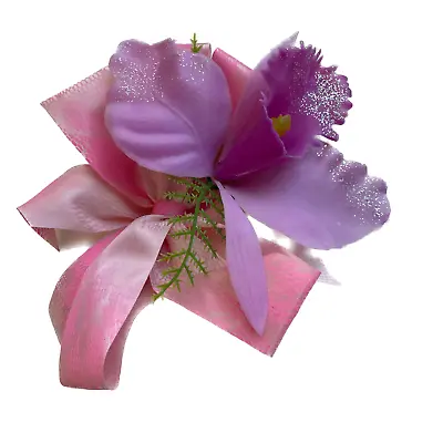 Vintage 1960s Plastic Floral Arrangement Lilly Wrapped In Bow • $17.49